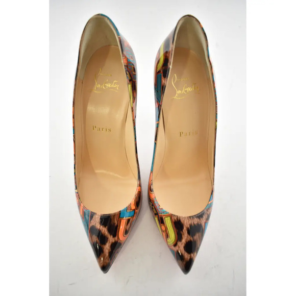 Christian Louboutin Pigalle Follies 100 Black Loubileo Leopard Heel Pump 35.5 - Picture 7 of 12